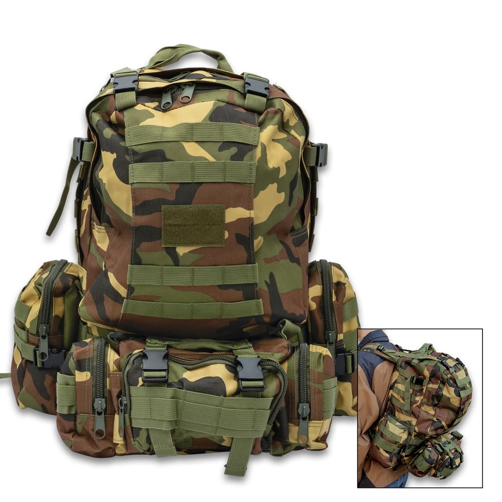 Full image of the camo Gear Assault Pack. image number 0